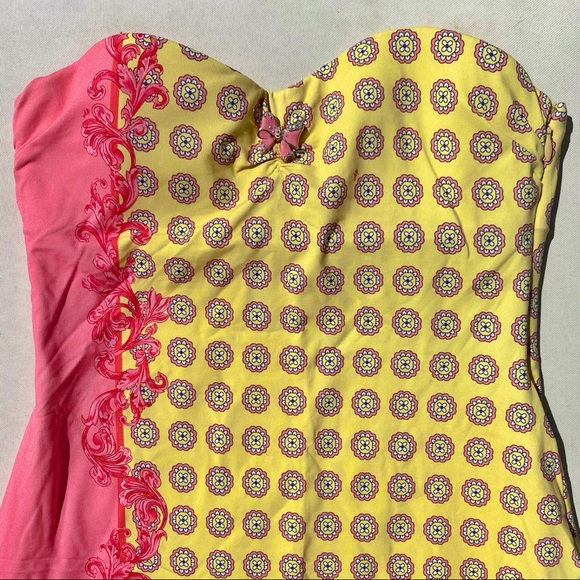 VDP beach collection Italian mini yellow pink dress xs - Picture 3 of 11